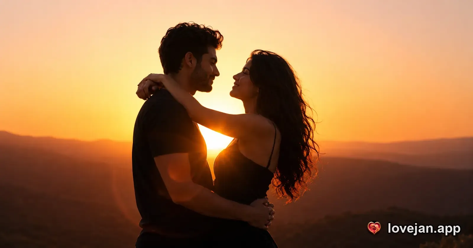 A Persian couple together in warm golden evening light